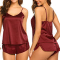 Satin Set Bordeaux — Camisole & Shorts